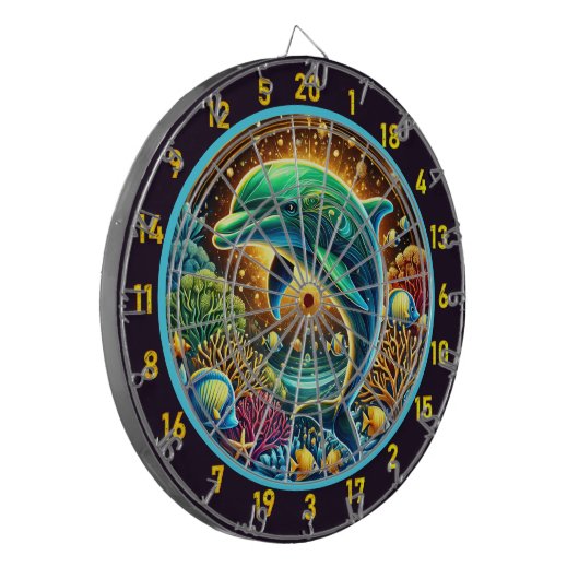 Ocean Harmony Dolphin Dartboard Delight Dartbord (Voorkant Links)