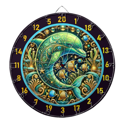 Ocean Harmony Dolphin Dartboard Design Dartbord (Voorkant)