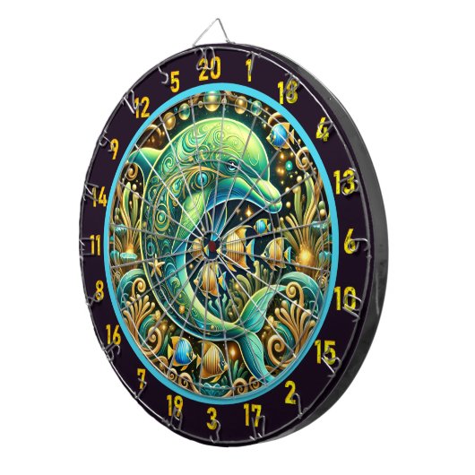 Ocean Harmony Dolphin Dartboard Design Dartbord (Voorkant Rechts)