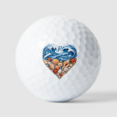 Ocean Hartgolven Schelpen – Kuststrand Initia Golfballen (Voorkant)