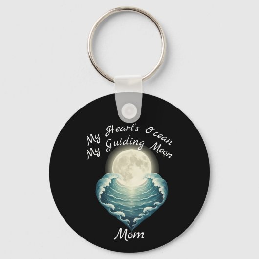 Ocean Heart Guiding Moon Mom Sleutelhanger (Voorkant)