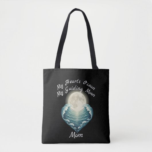 Ocean Heart Guiding Moon Mom Tote Bag (Voorkant)