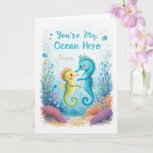 Ocean Hero Vaderdag Zeepaardje Pap Kaart