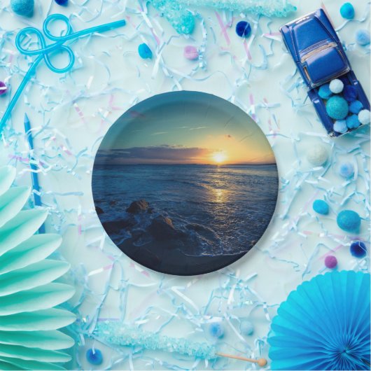 Ocean Horizon Sunset Papieren Bordje (Feest)