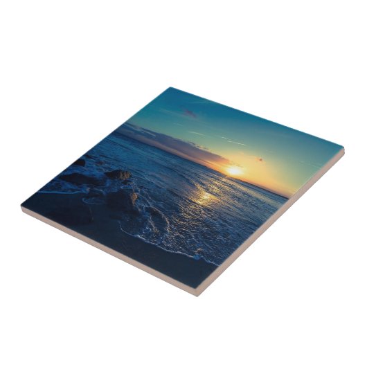 Ocean Horizon Sunset Tegeltje (Zijkant)
