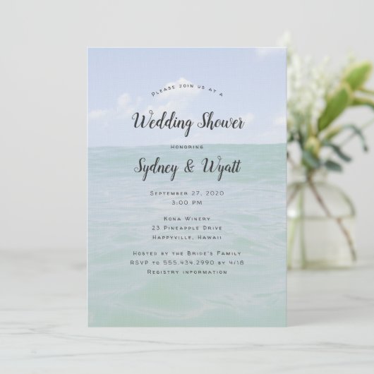 Ocean Horizon Wedding Shower Uitnodiging Sjabloon (Staand voorkant)