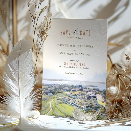 Ocean House Rhode Island Bewaar de datum Kaart