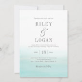 Ocean Hues Destination Beach Wedding Invitations Bedankkaart (Voorkant)