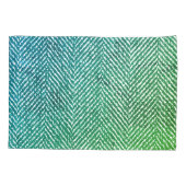 Ocean Hues Herringbone en White Seahorse Kussensloop (Achterkant)