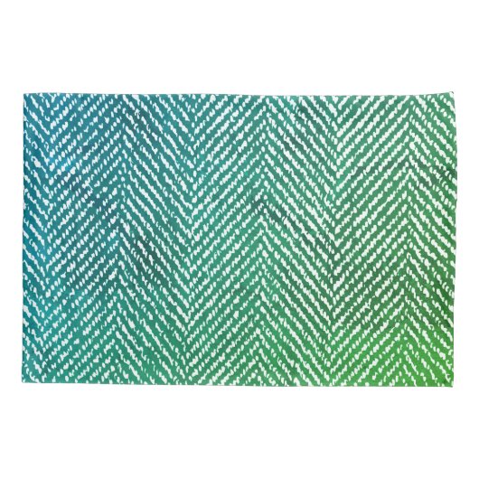 Ocean Hues Herringbone en White Seahorse Kussensloop (Achterkant)