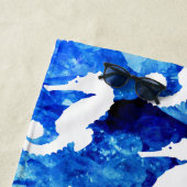 Ocean Hues White Seapaarden Strandlaken (In situ)