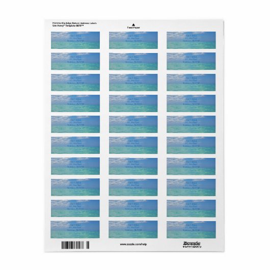 Ocean III Verzendlabels Etiket (Full Sheet)