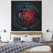 Ocean Inferno Red Glow Canvas Afdruk (Insitu (Slaapkamer))
