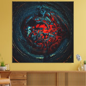 Ocean Inferno Red Glow Canvas Afdruk (Insitu (Woonkamer))