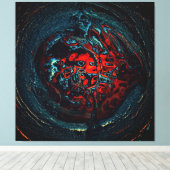 Ocean Inferno Red Glow Canvas Afdruk (Insitu (Houten vloer))