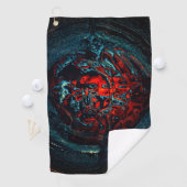 Ocean Inferno Red Glow Golfhanddoek (Insitu)