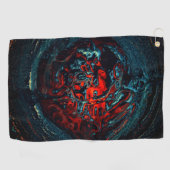 Ocean Inferno Red Glow Golfhanddoek (Horizontaal)