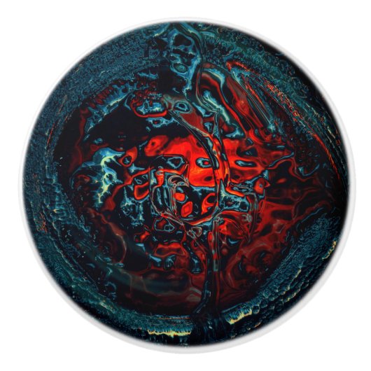 Ocean Inferno Red Glow Keramische Knop (Voorkant)
