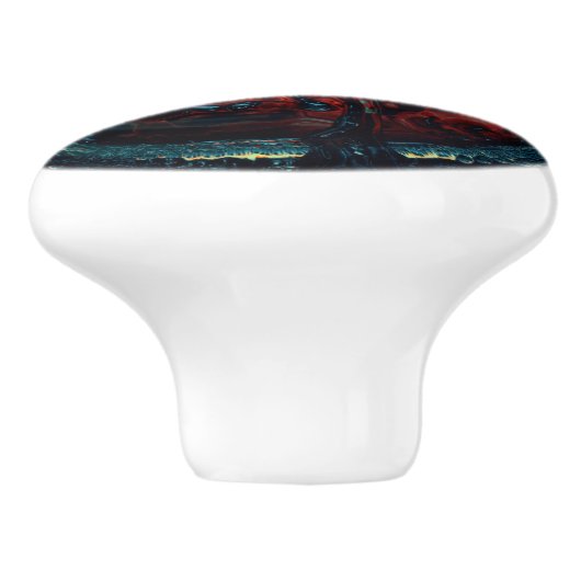 Ocean Inferno Red Glow Keramische Knop (Zijkant)