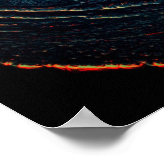 Ocean Inferno Red Glow Poster (Hoek)