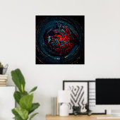 Ocean Inferno Red Glow Poster (Thuiskantoor)