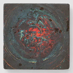 Ocean Inferno Red Glow Stenen Onderzetter