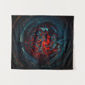 Ocean Inferno Red Glow Wandkleed (Voorkant (horizontaal))