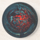 Ocean Inferno Red Glow Zandsteen Onderzetter (Voorkant)