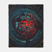 Ocean Inferno Rode Gloed Fleece Deken (Voorkant)