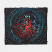 Ocean Inferno Rode Gloed Fleece Deken (Voorkant (Horizontaal))