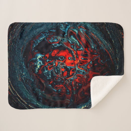 Ocean Inferno Rode Gloed Sherpa Deken (Voorkant (horizontaal))