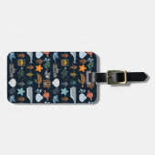 Ocean Inhabitants Patroon 1 Bagagelabel (Voorkant horizontaal)