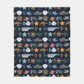 Ocean Inhabitants Patroon 1 Fleece Deken (Voorkant)