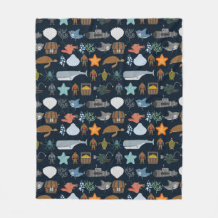 Ocean Inhabitants Patroon 1 Fleece Deken
