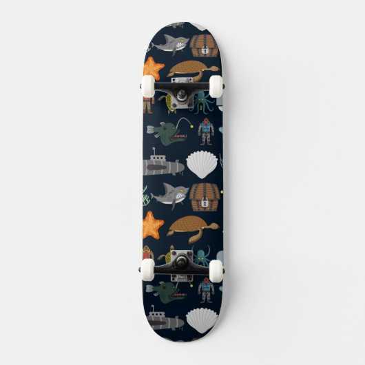 Ocean Inhabitants Patroon 1 Skateboard (Voorkant)