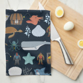 Ocean Inhabitants Patroon 1 Theedoek (Quarter Fold)