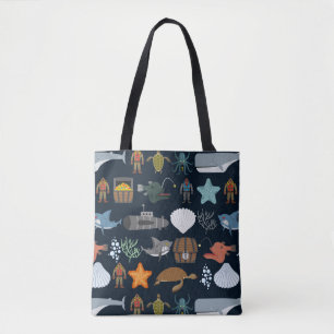 Ocean Inhabitants Patroon 1 Tote Bag