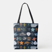 Ocean Inhabitants Patroon 1 Tote Bag (Achterkant)