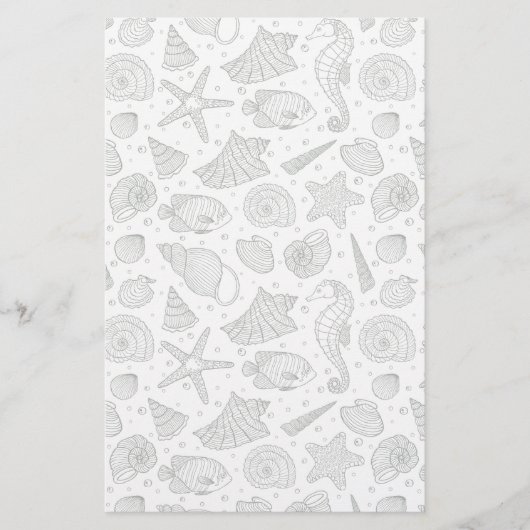 Ocean Inhabitants Patroon 3 Briefpapier (Voorkant)