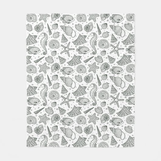Ocean Inhabitants Patroon 3 Fleece Deken (Voorkant)