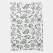 Ocean Inhabitants Patroon 3 Theedoek (Verticaal)