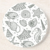 Ocean Inhabitants Patroon 3 Zandsteen Onderzetter (Voorkant)