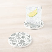 Ocean Inhabitants Patroon 3 Zandsteen Onderzetter (Zijkant)