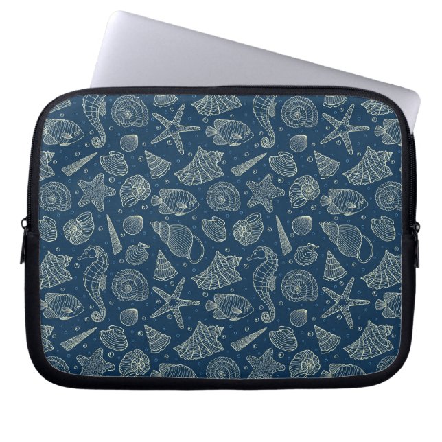 Ocean Inhabitants Pattern 2 Laptop Sleeve (Voorkant)