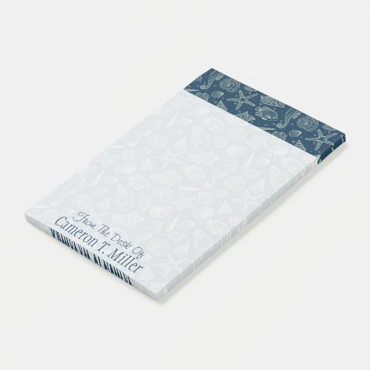 Ocean Inhabitants Pattern | Jouw namen toevoegen Post-it® Notes (Schuin)