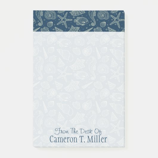 Ocean Inhabitants Pattern | Jouw namen toevoegen Post-it® Notes (Voorkant)