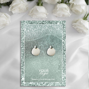 Ocean-Inspired Glitter Earring Display Kaart Visitekaartje