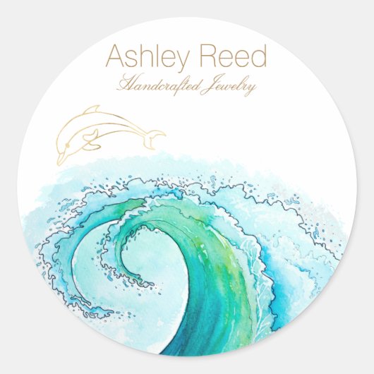 Ocean Inspired Jewelry Verpakkingslabels Ronde Sticker (Voorkant)