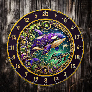 Ocean-Inspired Orca Dartboard Muuraccent Dartbord