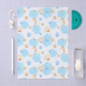 Ocean-Inspired Paw Print Patroon met zeepaardjes Tissuepapier (Craft)